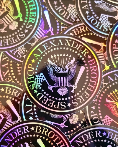 Alexander Brothers Speed Shop Seal Holographic 3" Sticker