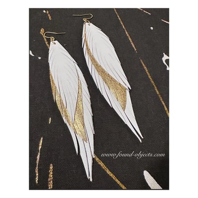 5” “angel” earrings - white