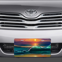 Colorful Waves Crashing on Beach at Sunset Vanity License Plate - Thumbnail 1