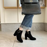 New cute love heart high heels and short boots - Thumbnail 2