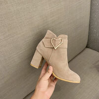 New cute love heart high heels and short boots - Thumbnail 3