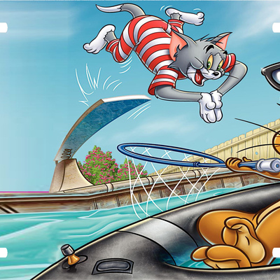 Tom & jerry swimming vanity license plate - Thumbnail 5