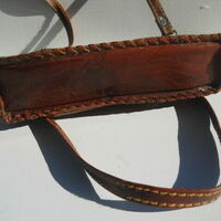 Elephant Leather stitched Handbag Carry bag Women Purse Handmade - Thumbnail 5