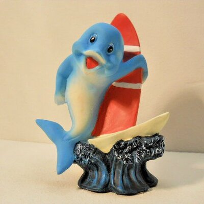 Whimsical character dolphin, beach board dolphin #792