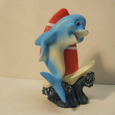 Whimsical character dolphin, beach board dolphin #792