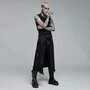 MEN'S GOTH STYLISH KILT, GOTHIC MEN'S BLACK ASYMMETRICAL BELT OVERSKIRT-1