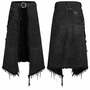MEN'S GOTH STYLISH KILT, GOTHIC MEN'S BLACK ASYMMETRICAL BELT OVERSKIRT-2