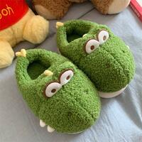 Cute Warm Dinosaur Plush Slippers - Thumbnail 1