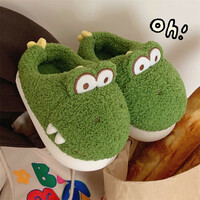 Cute Warm Dinosaur Plush Slippers - Thumbnail 2
