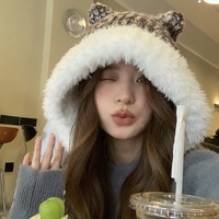 Cute cat ear knitted wool cap warm ear protection hat - Thumbnail 1