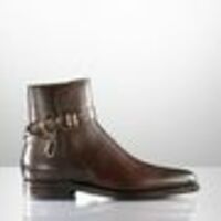 Handmade Men's Brown High Ankle Jodhpurs Monk Strap Leather Boot - Thumbnail 1
