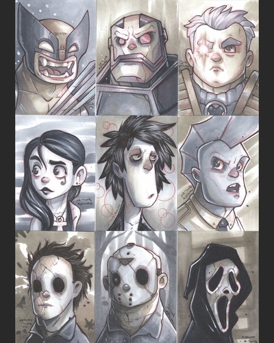 Black and Grey Sketch Card Commission 