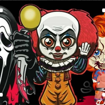Chibi style horror jason scream saw jigsaw pennywise vanity license plate