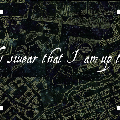 Harry potter solemnly swear up to no good vanity license plate