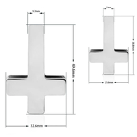 REVERSE CROSS STEEL EARWEIGHT [ONE] - Thumbnail 1