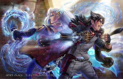 Fight Their Way Out - Neuvillette & Wriothesley - Poster Print