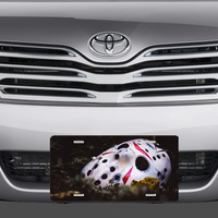 Friday the 13th Jason Voorhees Mask Vanity License Plate - Thumbnail 1