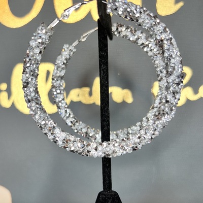 Confetti hoops- silver