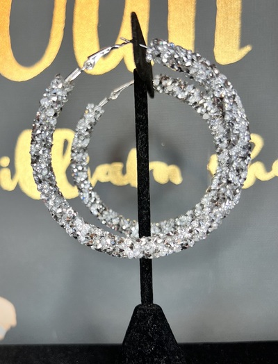Confetti Hoops- Silver