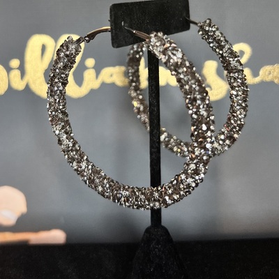 Confetti hoops- gunmetal