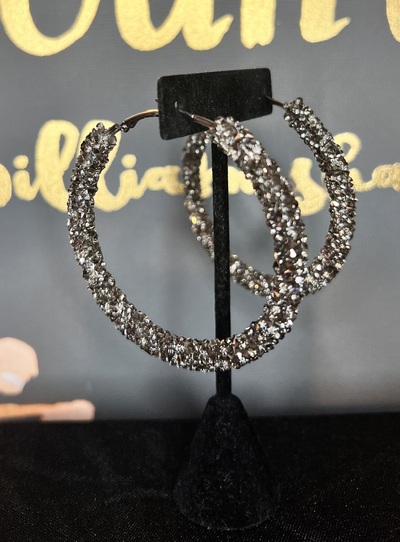 Confetti Hoops- Gunmetal