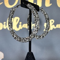 Confetti Hoops- Gunmetal - Thumbnail 2
