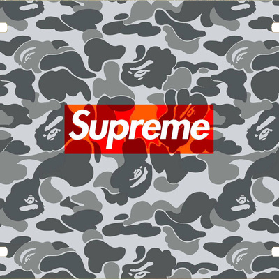 Supreme camo vanity license plate