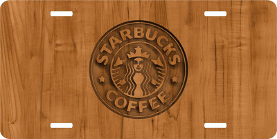 Starbucks Engraved Look Vanity License Plate