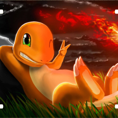 Pokemon charmander vanity license plate auto truck