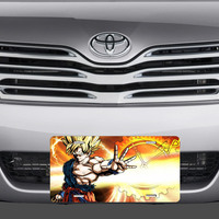 Dragonball Z Goku Super Syaiyan Vanity License Plate Auto Truck - Thumbnail 1