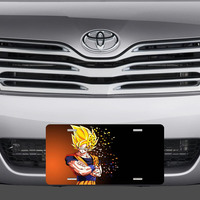 Dragonball Z Goku Disintigration Vanity License PLate - Thumbnail 1