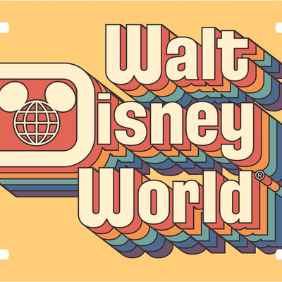 Walt disney world retro logo vanity license plate