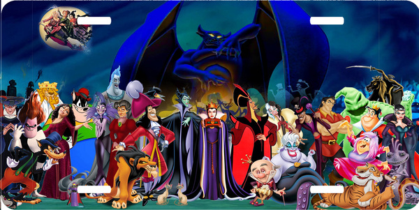 Disney Animated Villains Hook Scar Ursula Maleficent Jafar Vanity License Plate
