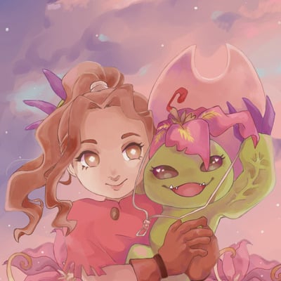 Digimon adventure mimi and palmon 8x5.5" a5 art print