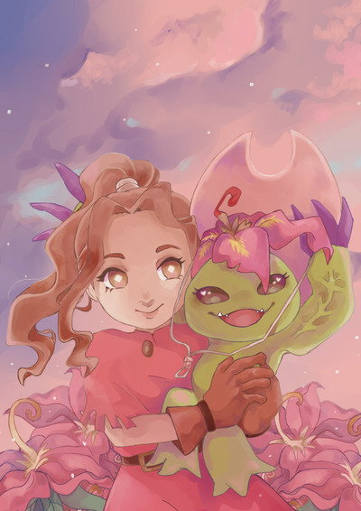 Digimon Adventure Mimi and Palmon 8x5.5" A5 Art print