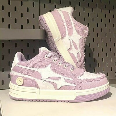 Denim purple star skater sneakers