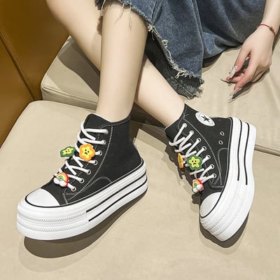  High Top Platform Sneakers With Cute Pins