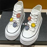  High Top Platform Sneakers With Cute Pins - Thumbnail 3