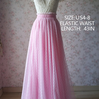 Women Tulle Maxi Skirt, Knee Length Tutu Outfit,  A-line Fashion Tulle Tutu Skirt, Bridesmaid Tulle Skirt, High Waist Plus Size - Thumbnail 1