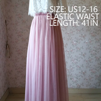 Women Tulle Maxi Skirt, Knee Length Tutu Outfit,  A-line Fashion Tulle Tutu Skirt, Bridesmaid Tulle Skirt, High Waist Plus Size - Thumbnail 3