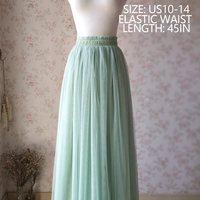 Women Tulle Maxi Skirt, Knee Length Tutu Outfit,  A-line Fashion Tulle Tutu Skirt, Bridesmaid Tulle Skirt, High Waist Plus Size - Thumbnail 5