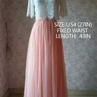 Women Tulle Maxi Skirt, Knee Length Tutu Outfit,  A-line Fashion Tulle Tutu Skirt, Bridesmaid Tulle Skirt, High Waist Plus Size - Thumbnail 8