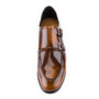 NEW HANDMADE MEN'S ONTARIO DOUBLE MONKSTRAP BROWN DRESS SHOES - Thumbnail 1