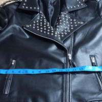Crafted Leather New Handmade Women's Punk Style Silver Studded Simple & Stylish Leather Jacket, Adorable Handmade Studded Leather Jacket - Thumbnail 1