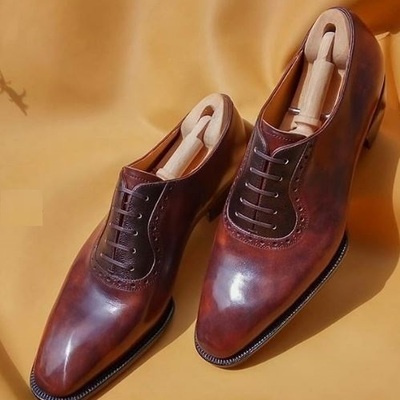 New men's handmade leather oxford shoes, office shoes, formal shoes, party shoes - Thumbnail 5