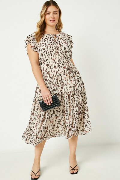 Plus Spotted Print Dress