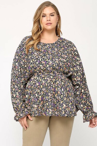 Plus Floral Blouse