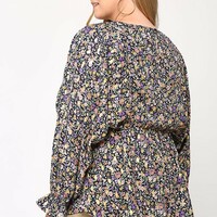 Plus Floral Blouse - Thumbnail 4
