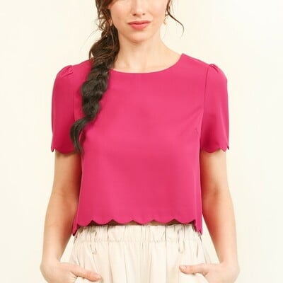 Scalloped edge blouse - Thumbnail 2