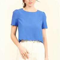 Scalloped Edge Blouse - Thumbnail 1